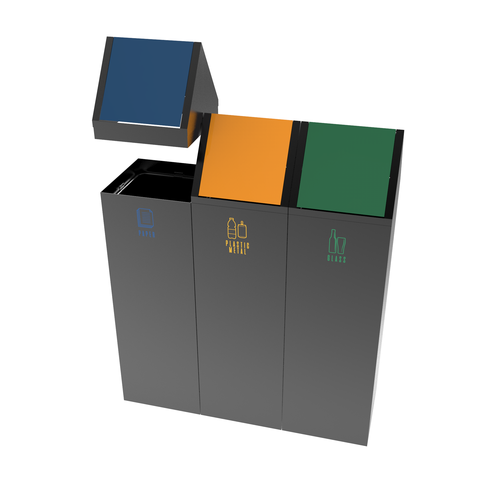 SCOPI PC sheet metal modern design recycle bins Binsignia