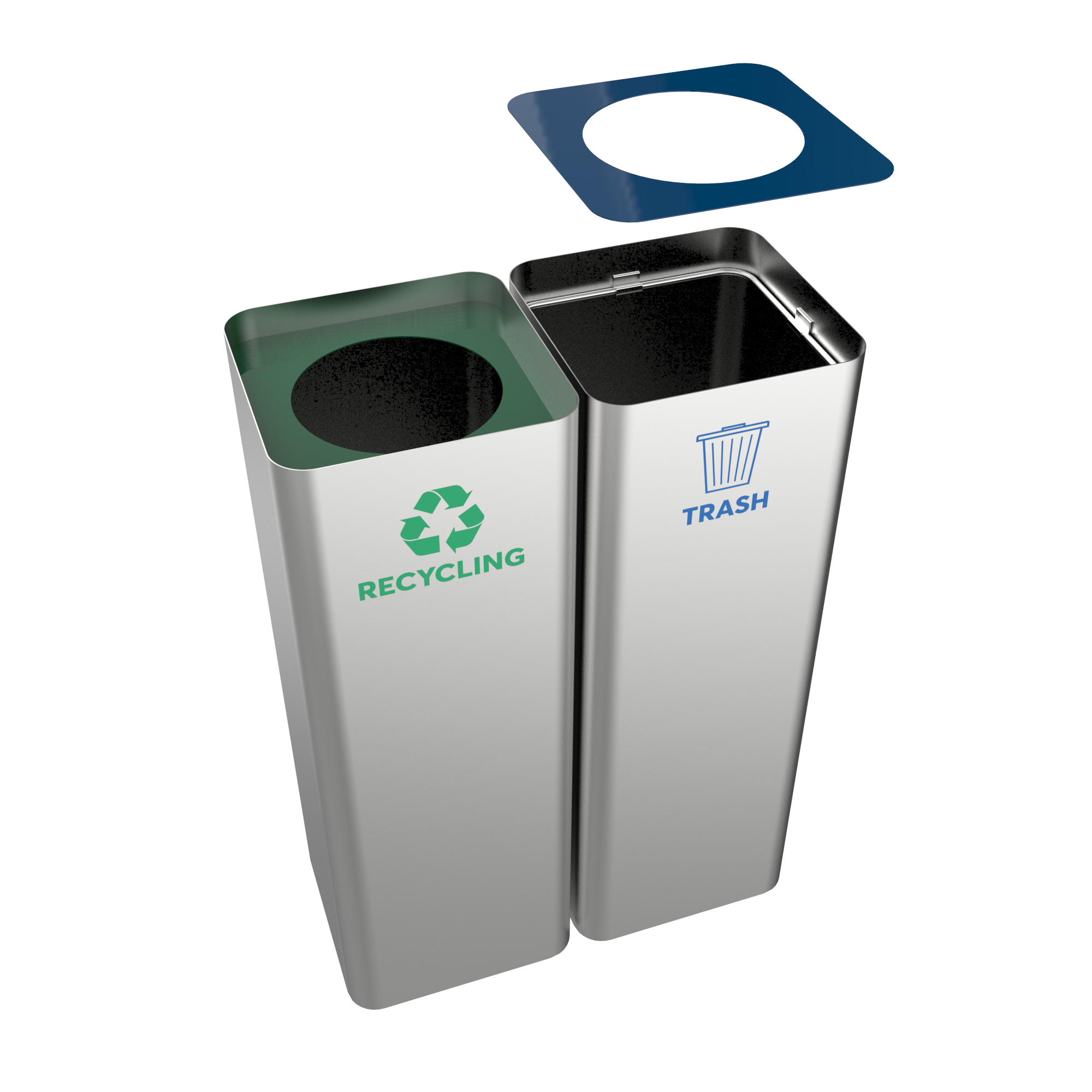 SALLIERE SST modern recycle bins made of stainless steel Binsignia