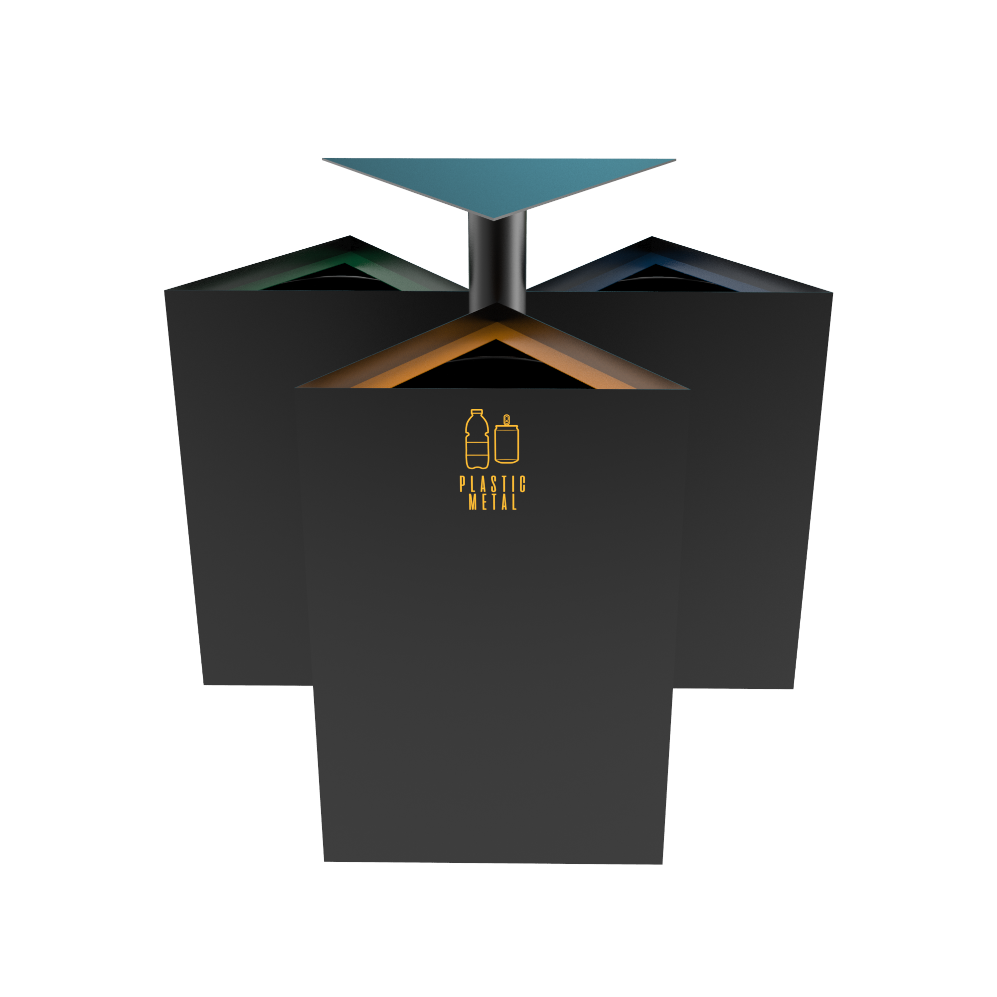 ZUPO PC outdoor recycle bins made of sheet metal - Binsignia®