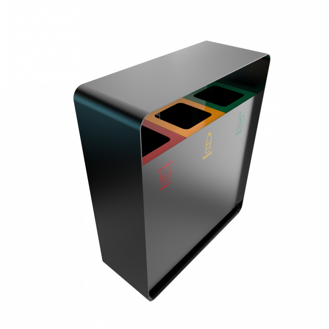 ARIZARO PC attractive design recycle waste bins in powder coated metal Binsignia