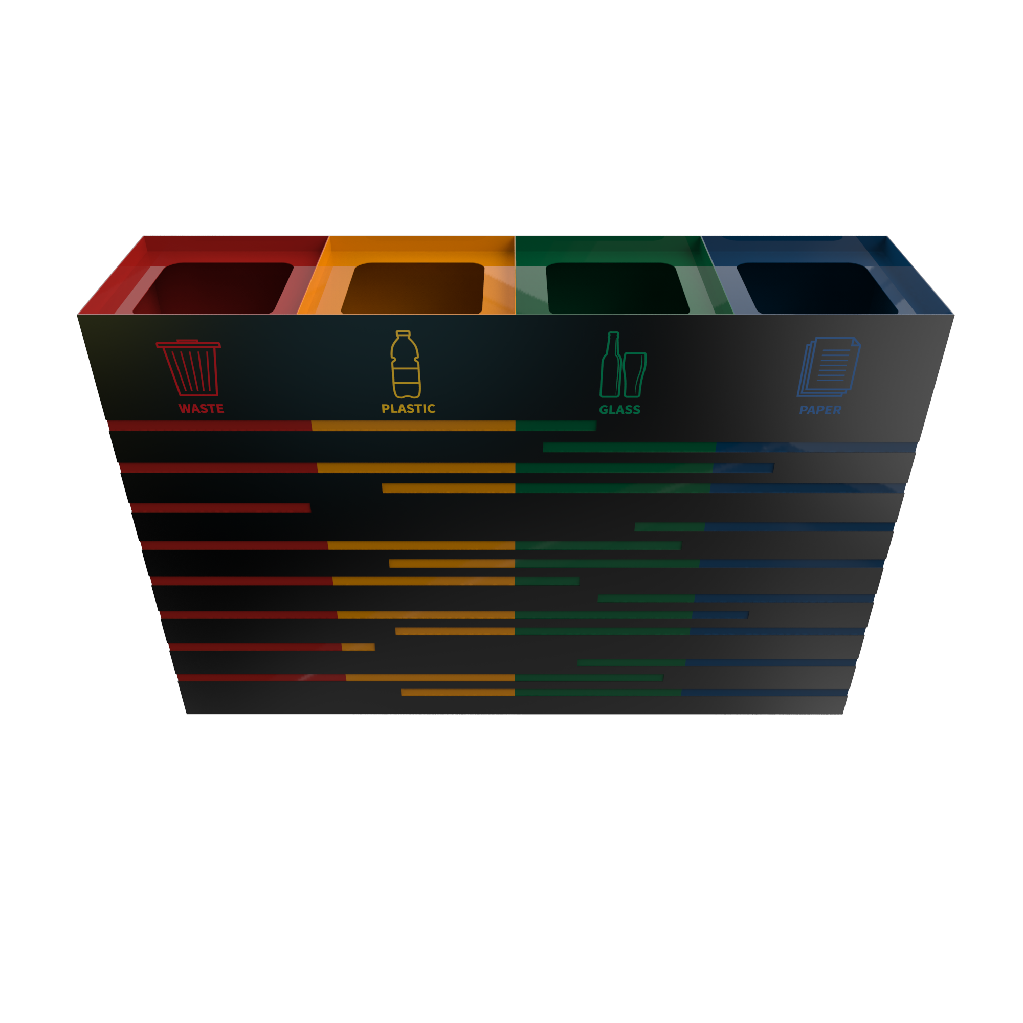 KANDEL PC powder coated metal trash bins for selective waste collection