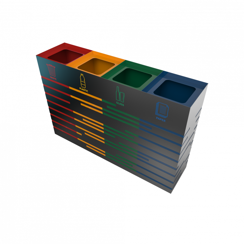 KANDEL PC powder coated metal trash bins for selective waste collection