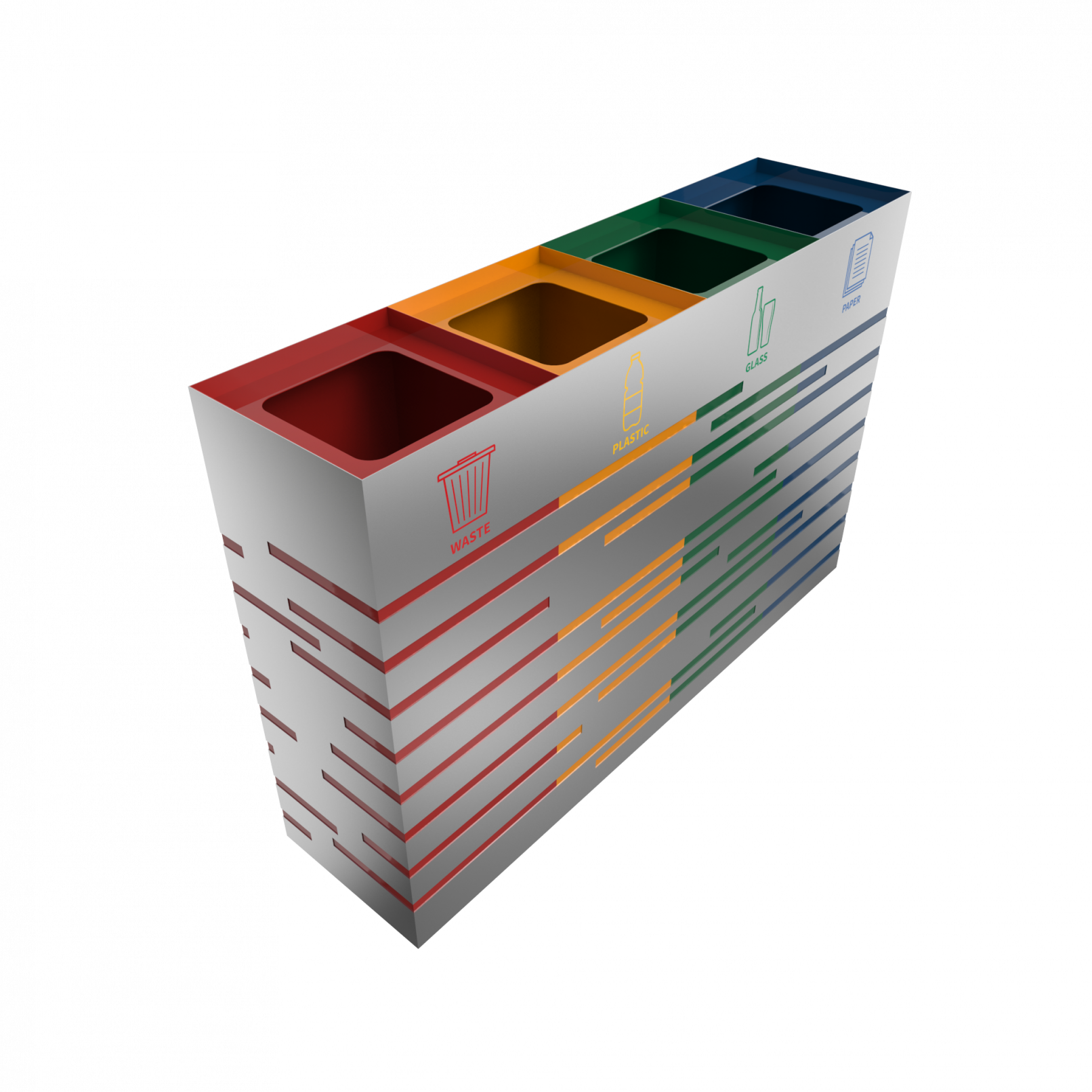 KANDEL SST stainless steel trash bins for selective waste collection