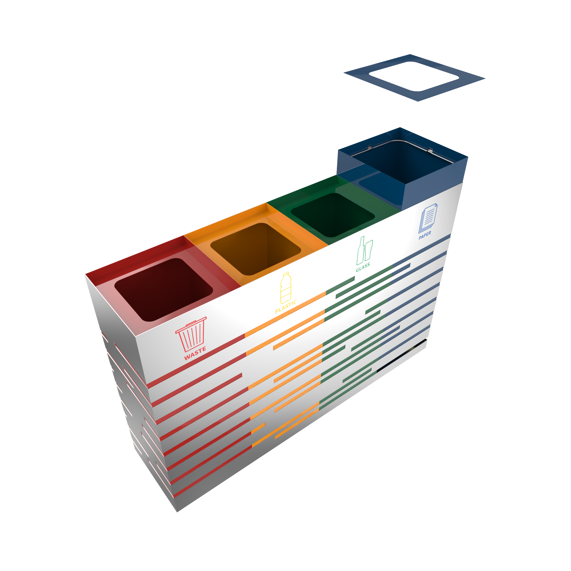 KANDEL SST stainless steel trash bins for selective waste collection