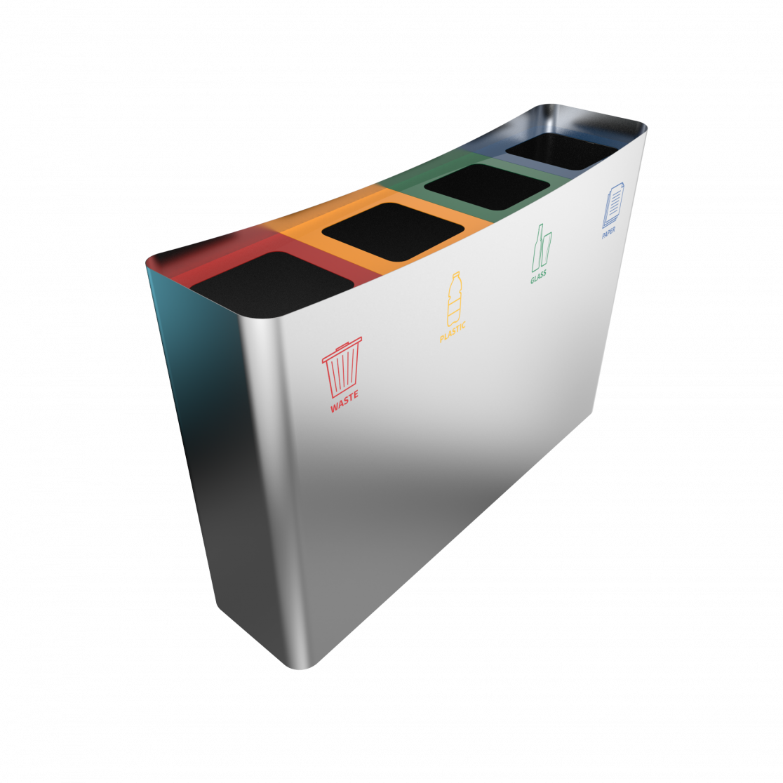 MEDUSA SST simple stainless steel recycling station Binsignia®