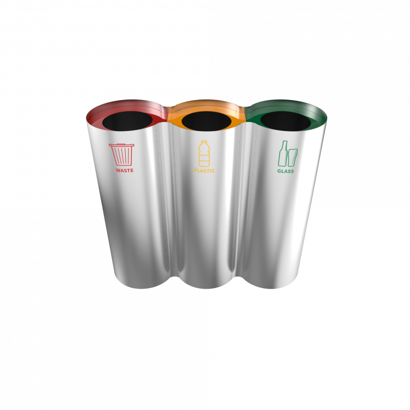 SAJAMA SST- modern stainless steel recycling bins