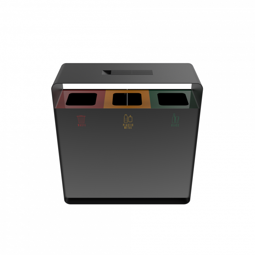 ARIZARO AT PC coșuri gunoi pentru reciclare din metal cu scrumieră_11