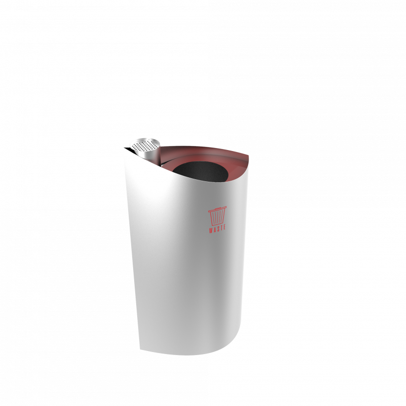 KATYN SST poubelle en acier pour l'extérieur avec cendrier_3