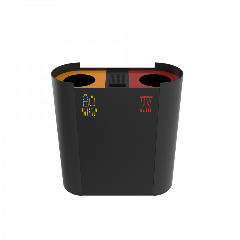 KOBUK PC élégante station de recyclage de tôle à 2 compartiments avec cendrier_1