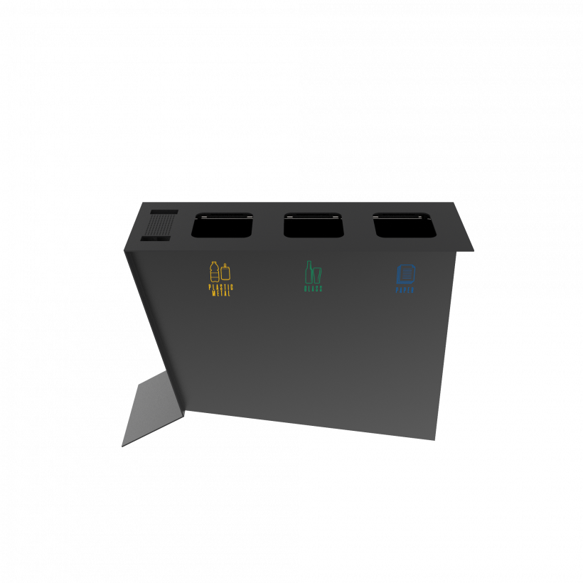 NOATAK PC poubelles de tri sélectif modernes en métal avec cendrier_9