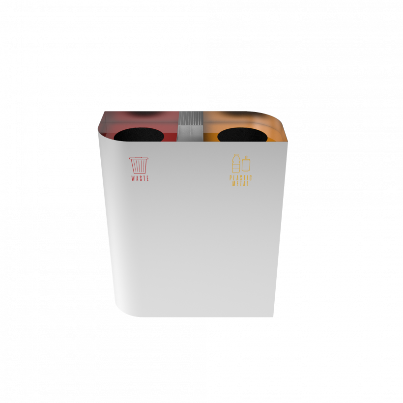 PERSEI SST Papierkorb aus einfachem Edelstahl mit Aschenbecher_2