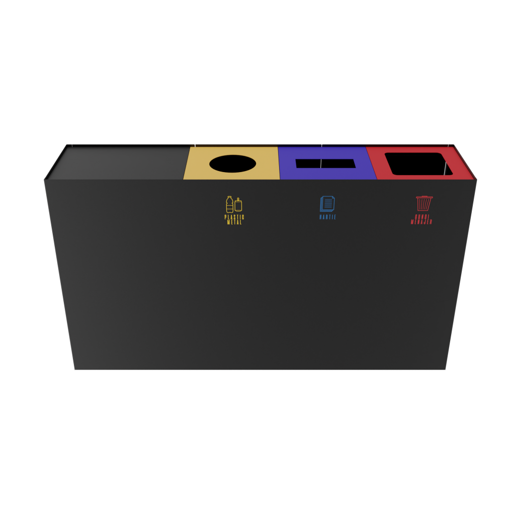 EIGER PC modern food court sheet metal trash bin Binsignia®