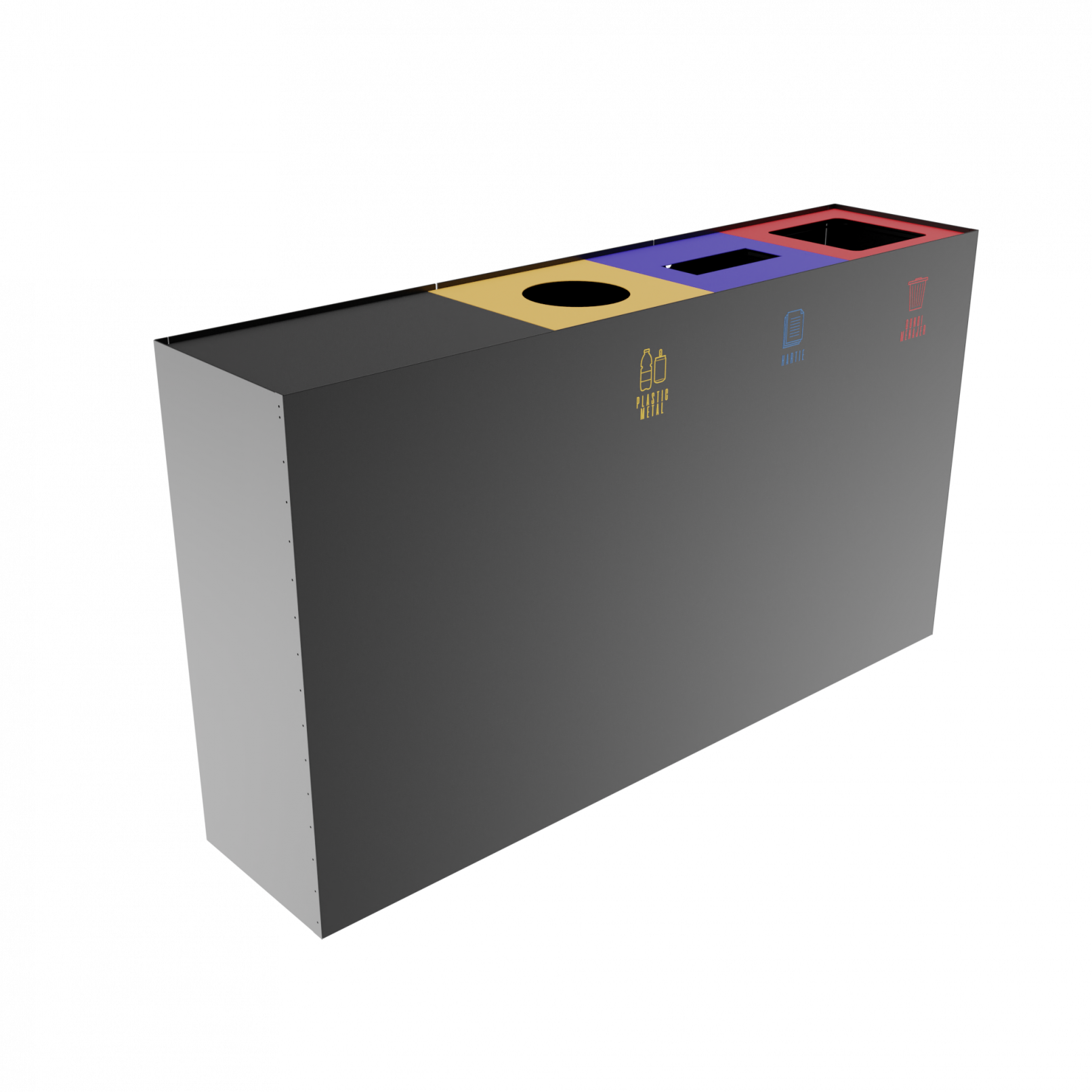 EIGER PC modern food court sheet metal trash bin Binsignia®