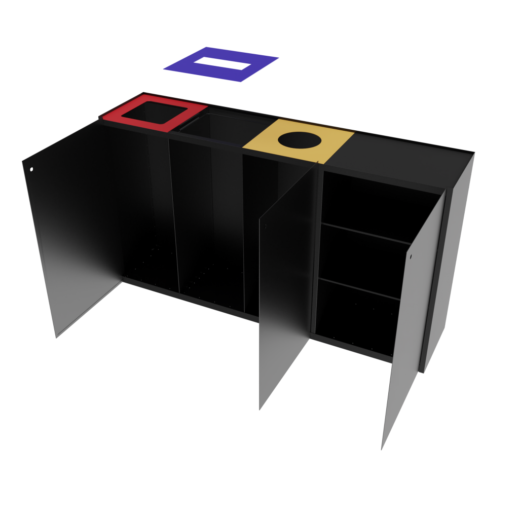 EIGER PC modern food court sheet metal trash bin Binsignia®